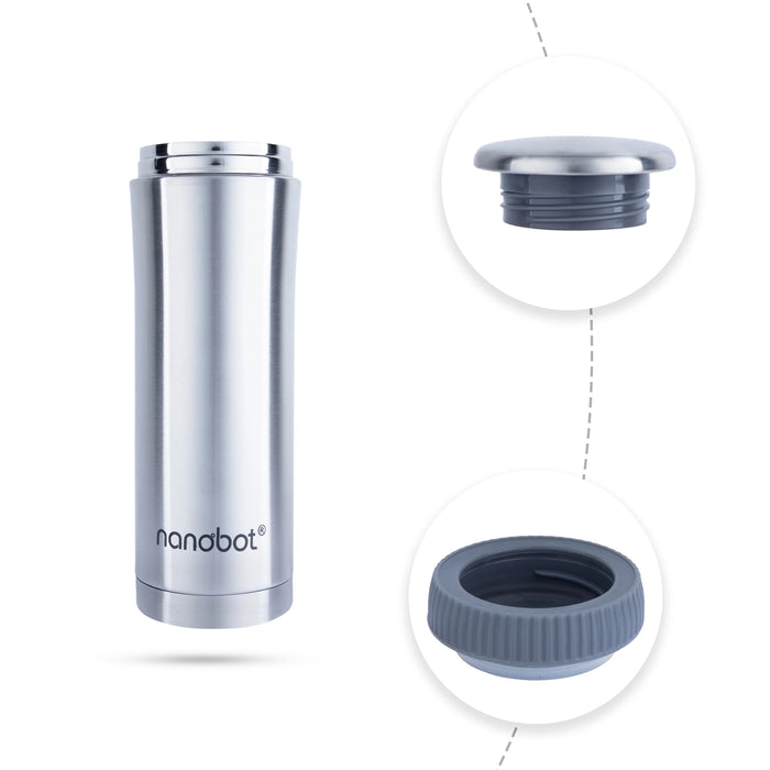 Nanobot Univa Vaccum Flask - 350 ml | Water Bottle/ 7 x 2.5 Inches/ Flask for Home