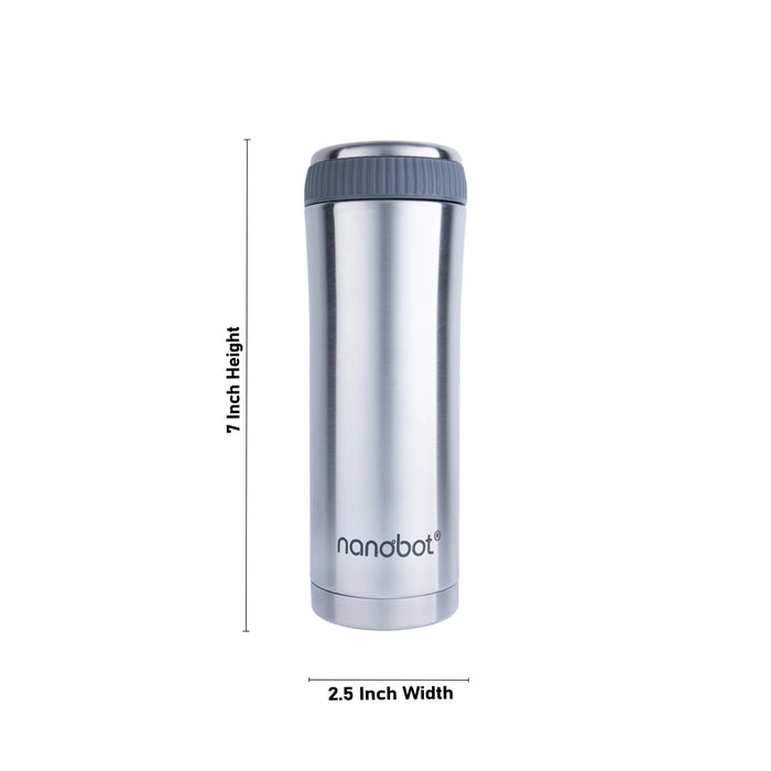 Nanobot Univa Vaccum Flask - 350 ml | Water Bottle/ 7 x 2.5 Inches/ Flask for Home