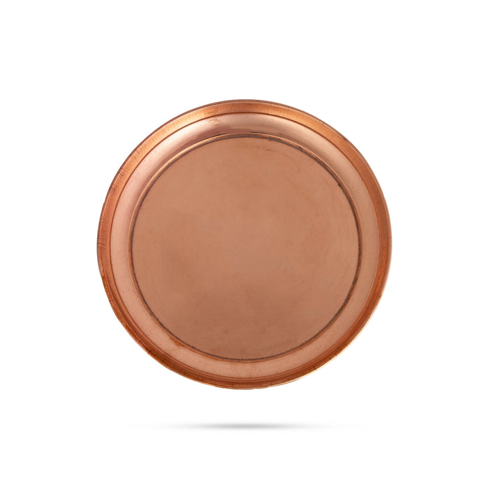 Copper Plate - 0.5 x 5 Inches | Thali Plate/ Pooja Plate for Home/ 60 Gms Approx - Pooja Plate & Tray