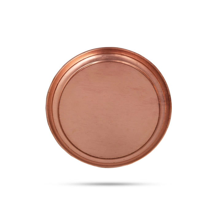 Copper Plate - 0.5 x 5.5 Inches | Thali Plate/ Pooja Plate for Home/ 60 Gms Approx - Pooja Plate & Tray