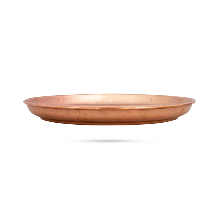 Copper Plate - 0.5 x 5 Inches | Thali Plate/ Pooja Plate for Home/ 25 Gms Approx - Pooja Plate & Tray