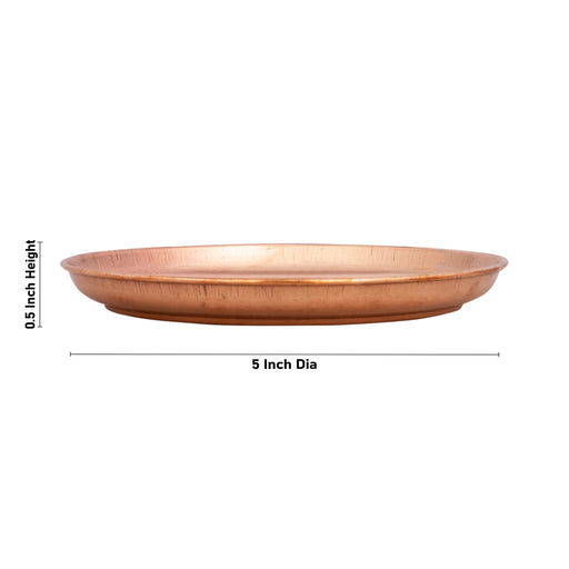 Copper Plate - 0.5 x 5 Inches | Thali Plate/ Pooja Plate for Home/ 25 Gms Approx - Pooja Plate & Tray