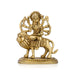 Durga Idol Sitting On Lion With Base - 3.5 x 2.5 Inches | Antique Brass Idol/ Durga Murti With 8 Hands for Pooja - Brass Murties