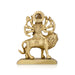 Durga Idol Sitting On Lion With Base - 3.5 x 2.5 Inches | Antique Brass Idol/ Durga Murti With 8 Hands for Pooja - Brass Murties