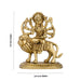 Durga Idol Sitting On Lion With Base - 3.5 x 2.5 Inches | Antique Brass Idol/ Durga Murti With 8 Hands for Pooja - Brass Murties