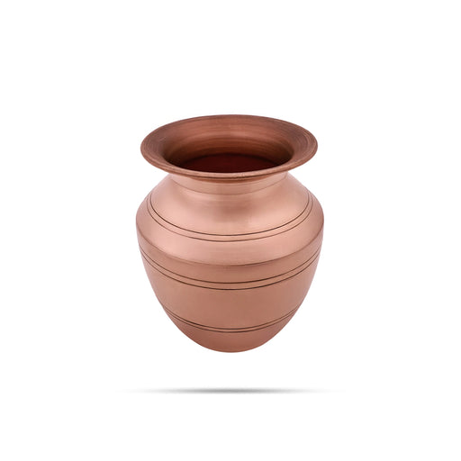 Iyengar Vaishnav Chombu 5.5 x 4 Inches - Copper Lota / Chombu / Kalash Pot / Kalasam for Pooja - Kalash & Pooja Lota