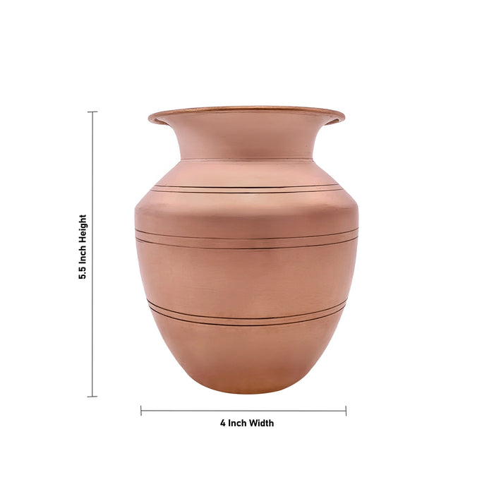 Iyengar Vaishnav Chombu 5.5 x 4 Inches - Copper Lota / Chombu / Kalash Pot / Kalasam for Pooja - Kalash & Pooja Lota