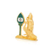 Murugan With Vel - 2.5 x 2 Inches | Gold Polish Car Stand/ Metal Murugan Astra for Pooja - Deity Accessories