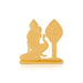 Murugan With Vel - 2.5 x 2 Inches | Gold Polish Car Stand/ Metal Murugan Astra for Pooja - Deity Accessories