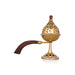 Dhoop Stand With Wooden Handle - 8 x 8 Inches | Brass Dhup Dhani With Lid/ Sambrani Stand for Pooja/ 425 Gms - Sambrani Stand