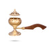 Dhoop Dhani With Wooden Handle - 5 x 8.5 Inches | Brass Dhup Dhani With Lid/ Sambrani Burner for Pooja/ 245 Gms - Sambrani Stand