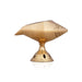 Shankh Shape Brass Lamp With Base - 3.5 x 4 Inches | Brass Deepam/ Brass Pooja Diya/ Brass Vilakku for Home - Decorative Lamp