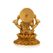 Lakshmi Idol Sitting On Lotus - 4.5 x 3.5 Inches | Antique Brass Idol/ Laxmi Idol for Pooja/ 865 Gms Approx - Brass Murties