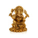 Ganesh Murti Sitting On Lotus - 4.5 x 4 Inches | Antique Brass Idol/ Ganpati Murti for Pooja/ 1.005 Kgs Approx - Brass Murties