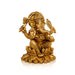 Ganesh Murti Sitting On Lotus - 4.5 x 4 Inches | Antique Brass Idol/ Ganpati Murti for Pooja/ 1.005 Kgs Approx - Brass Murties