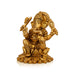 Ganesh Murti Sitting On Lotus - 4.5 x 4 Inches | Antique Brass Idol/ Ganpati Murti for Pooja/ 1.005 Kgs Approx - Brass Murties