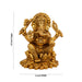 Ganesh Murti Sitting On Lotus - 4.5 x 4 Inches | Antique Brass Idol/ Ganpati Murti for Pooja/ 1.005 Kgs Approx - Brass Murties