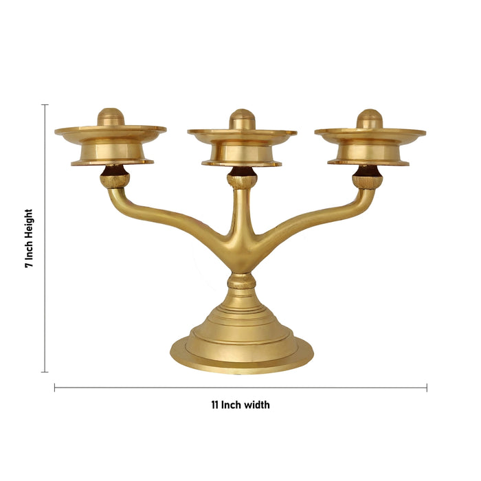 Kerala Kavara Vilakku - 7 x 11 Inches | Brass Deepam / Oil Diya / Lamp / Vilakku for Pooja/ Traditional Deepam - Kerala Vilakku