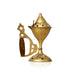 Dhoop Stand With Wooden Handle - 5 x 3.5 Inches | Brass Sambrani Stand With Lid/ Dhoop Batti Stand for Pooja - Sambrani Stand