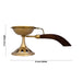 Dhoop Dhani With Lid - 7 x 8 Inches | Brass Dhup Dhani With Wooden Handle/ Sambrani Burner for Pooja/ 355 Gms - Sambrani Stand