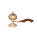 Dhoop Dhani With Lid - 6 x 9 Inches | Brass Dhup Dhani With Wooden Handle/ Sambrani Burner for Pooja/ 325 Gms - Sambrani Stand