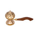 Dhoop Dhani With Lid - 6 x 9 Inches | Brass Dhup Dhani With Wooden Handle/ Sambrani Burner for Pooja/ 325 Gms - Sambrani Stand