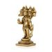 Panchmukhi Hanuman Murti Standing On Base - 4.5 x 2.5 Inches | Antique Brass Idol/ 5 Face Anjaneya Statue for Pooja - Brass Murties
