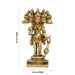 Panchmukhi Hanuman Murti Standing On Base - 4.5 x 2.5 Inches | Antique Brass Idol/ 5 Face Anjaneya Statue for Pooja - Brass Murties
