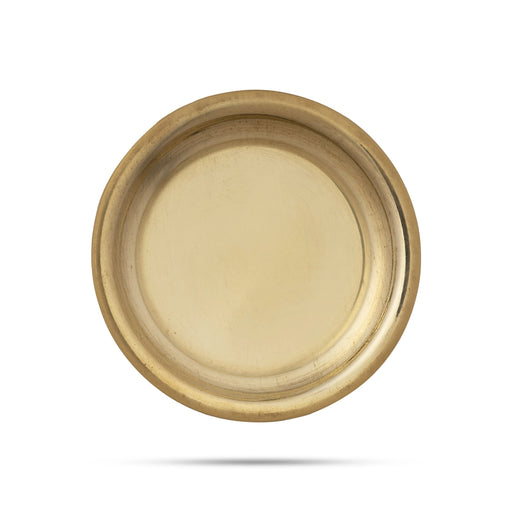 Brass Plate - 0.25 x 3 Inches | Thali Plate/ Pooja Plate for Home & Puja Purpose - Pooja Plate & Tray