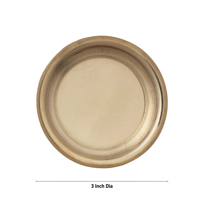 Brass Plate - 0.25 x 3 Inches | Thali Plate/ Pooja Plate for Home & Puja Purpose - Pooja Plate & Tray