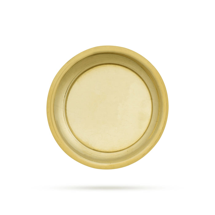 Brass Plate - 0.25 x 3.5 Inches | Thali Plate/ Pooja Plate for Home & Puja Purpose - Pooja Plate & Tray