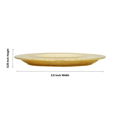 Brass Plate - 0.25 x 3.5 Inches | Thali Plate/ Pooja Plate for Home & Puja Purpose - Pooja Plate & Tray