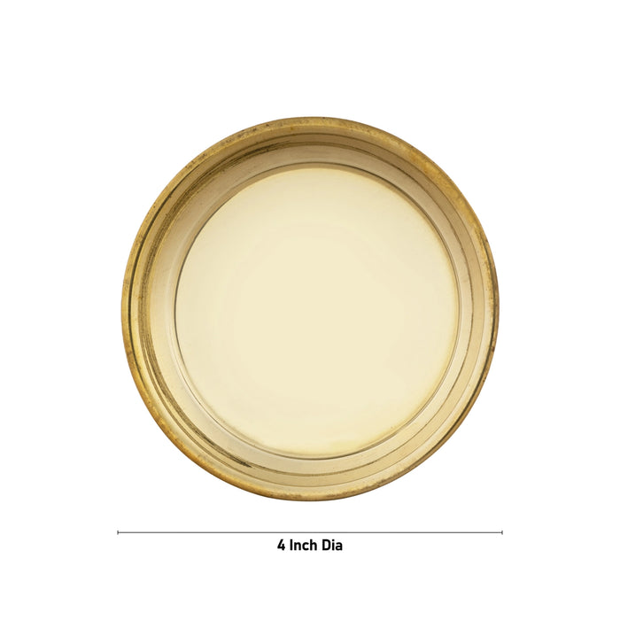Brass Plate - 0.25 x 4 Inches | Thali Plate/ Pooja Plate for Home & Puja Purpose - Pooja Plate & Tray