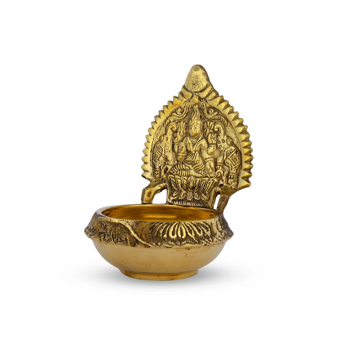 Kubera Vilakku - 5 x 3.5 Inches | Brass Lamp/ Kamakshi Kuber Deepam/ Kuber Diya for Pooja - Kuber Deep