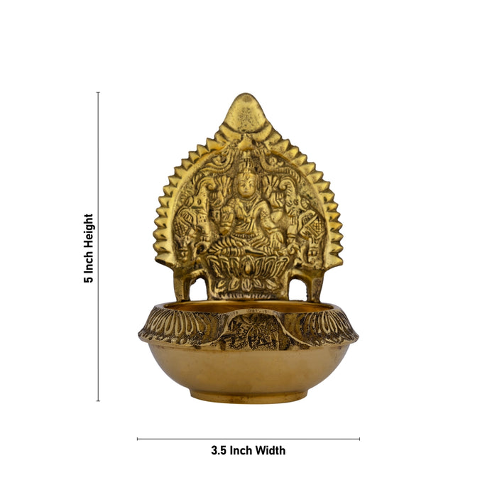 Kubera Vilakku - 5 x 3.5 Inches | Brass Lamp/ Kamakshi Kuber Deepam/ Kuber Diya for Pooja - Kuber Deep