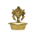 Brass Lamp - 2.25 x 2 Inches | Chakra Design Brass Vilakku/ Brass Deepam for Pooja - Deity Lamps