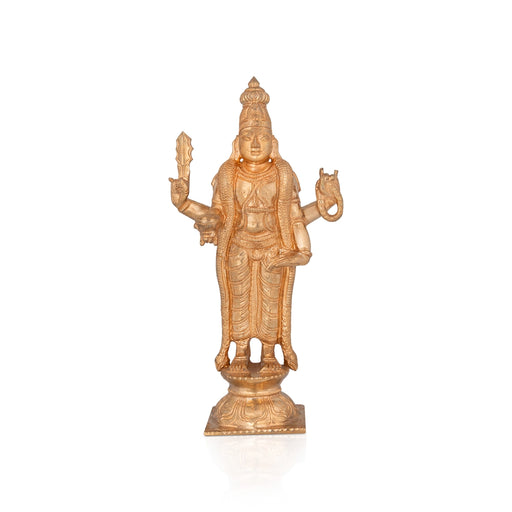 Thiruchendur Murugan On Base Murti - 10.5 x 5 Inches | Panchaloha Idol / Murugan Statue Decor For Home & Pooja - Panchaloha Murties