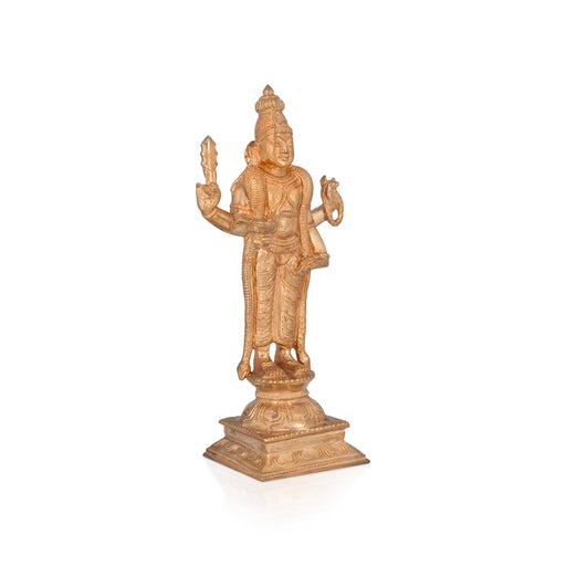 Thiruchendur Murugan On Base Murti - 10.5 x 5 Inches | Panchaloha Idol / Murugan Statue Decor For Home & Pooja - Panchaloha Murties