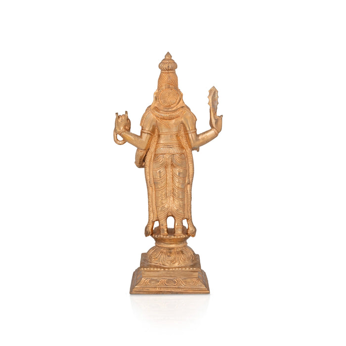 Thiruchendur Murugan On Base Murti - 10.5 x 5 Inches | Panchaloha Idol / Murugan Statue Decor For Home & Pooja - Panchaloha Murties