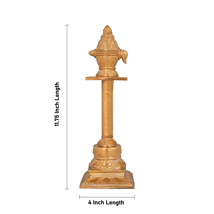 Angusham with Peedam - 15 x 4 Inches | Panchaloha Tool / Elephant Goad / South Indian Temple & Heritage Decor - Deity Accessories