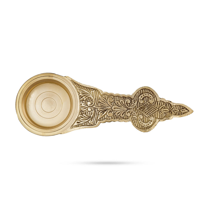 Camphor Burner - 0.5 x 8.25 Inches | Brass Kapoor Dhani/ Brass Aarti/ Camphor Aarti for Pooja - Kapur Aarti