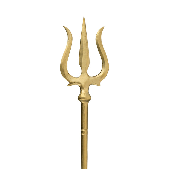 Trishul - 11 x 1.75 Inches | Brass Astras/ Brass Soolam for Deity - Deity Accessories