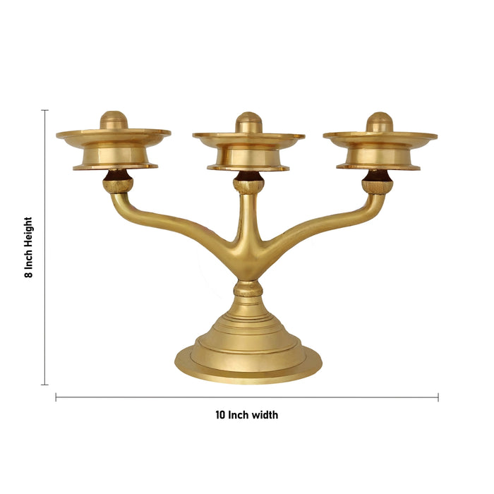 Kerala Kavara Vilakku - 8 x 10 Inches | Brass Deepam / Oil Diya / Lamp / Vilakku for Pooja/ Traditional Deepam - Kerala Vilakku