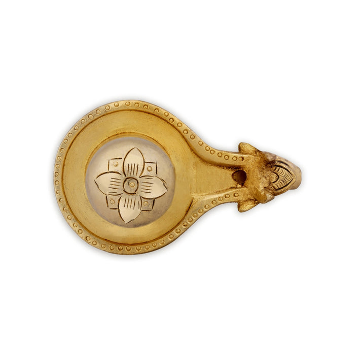 Shiv Ling Murti With Nandi Face Avudaiyar - 3.25 x 3.5 Inches | Antique Brass Shiva Lingam Statue for Pooja - Brass Murties