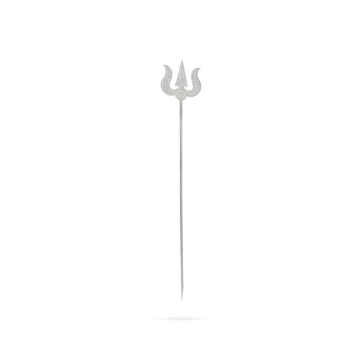 Trishul - 9.5 x 1.5 Inches | White Metal Astras/ God Shiva Trishul/ Soolam/ Durga Maa Trishul for Pooja - Deity Accessories