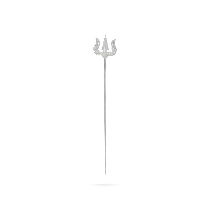 Trishul - 3 x 1 Inches | White Metal Astras/ God Shiva Trishul/ Soolam/ Durga Maa Trishul for Pooja - Deity Accessories
