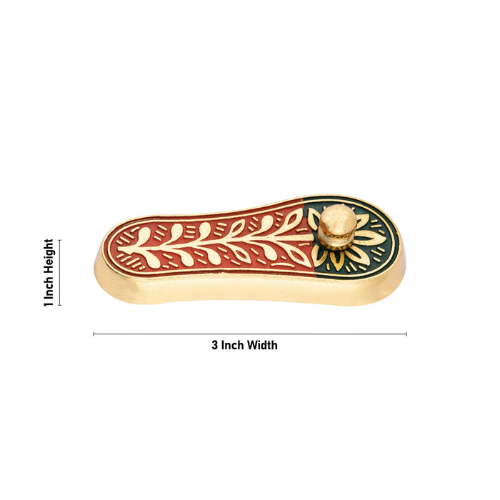 Padam Pair - 1 x 3 Inches | Metal Paduka/ Metal Padham for Pooja - Pooja Box & Paduka