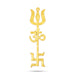 Om Swastik Trishul - 8.5 x 2.25 Inches | Metal Om Swastik Design Astras/ Gold Polish Om Swastik Soolam for Deity - Deity Accessories
