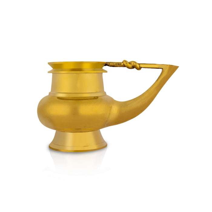 Brass Kindi - 3.75 X 6 Inches | Brass Kamandalam/ Brass Kalash For Pooja Rituals And Holy Water Offering - Kalash & Pooja Lota