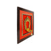 Brass Arch With Diya Framed On Raw Silk Photo Frame - 18 x 15.5 Inches | Thiruvachi With Bell Picture Frame - Hindu God Photos & Frames